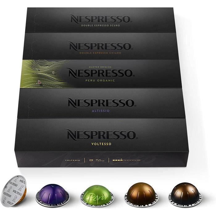 Nespresso Vertuo Assortiment Espresso Double Espresso 50 Capsules
