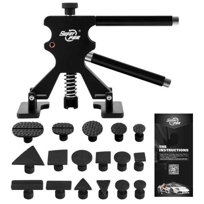 Kit Débosselage Sans Peinture PDR – Ventouses + Marteau Carrossier – Réparation Bosses Voiture, Moto, Réfrigérateur – Outil Professionnel Facile