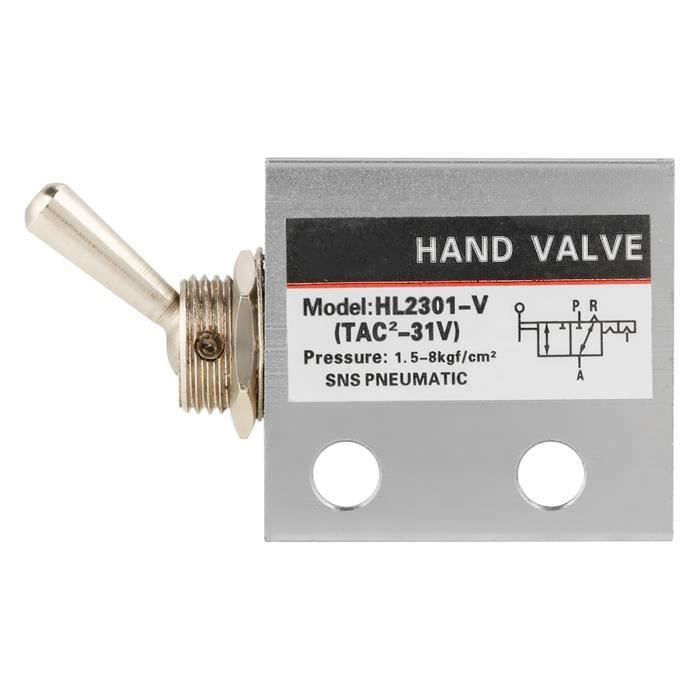 URB Valve Mécanique Pneumatique 2 Positions 3 Voies G1 / 8 Interrupteur à Bouton-poussoir De