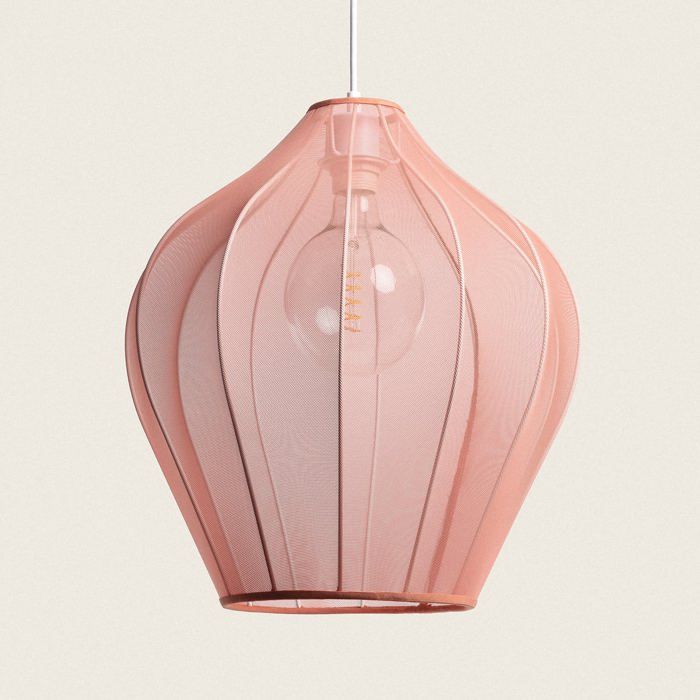 Suspension Métal et Tissu Ø400 mm Yara Rose poudré