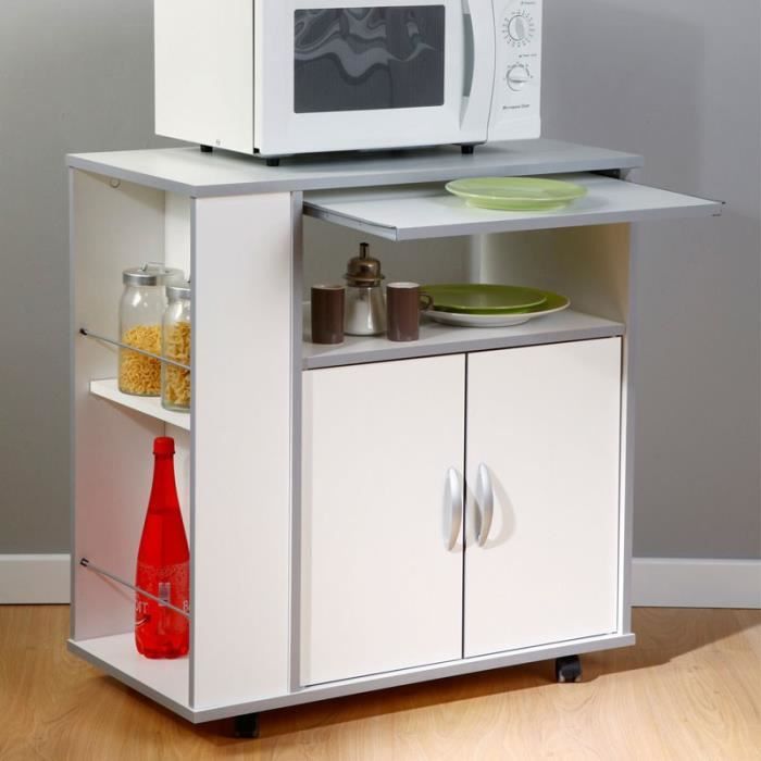 Buffet De Cuisine Blanc Pour Micro Ondes Rack Mothy Achat Vente Buffet De Cuisine Buffet De Cuisine Blanc Pou Bois Soldes Cdiscount
