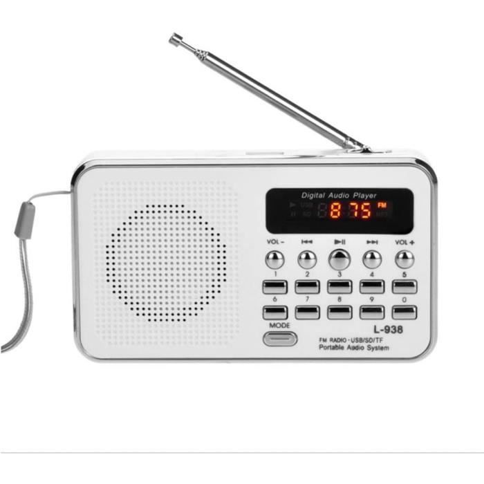 Radio Portable PRUNUS L-189 Avec Bluetooth, Lampe Torche Et Batterie 1200mAh - Idéale Pour Maison Et Extérieur
