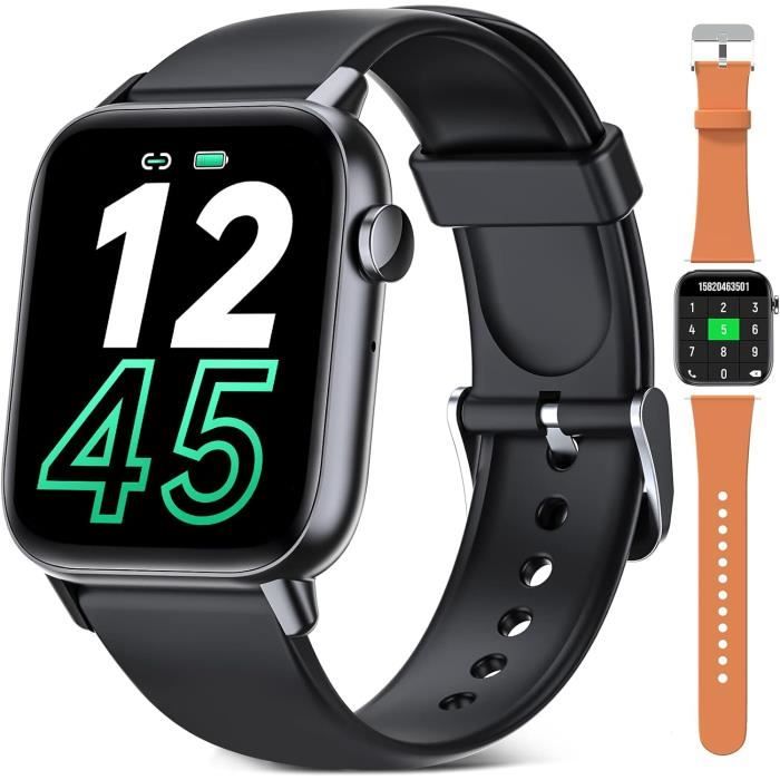 Montre Connectée KIQULOV – Appels Bluetooth, Assistant Vocal, 1,8″ Pour Homme