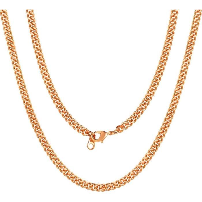 Chaîne Cubaine De Miami Homme Collier Maille Gourmette 4.5Mm En Acier