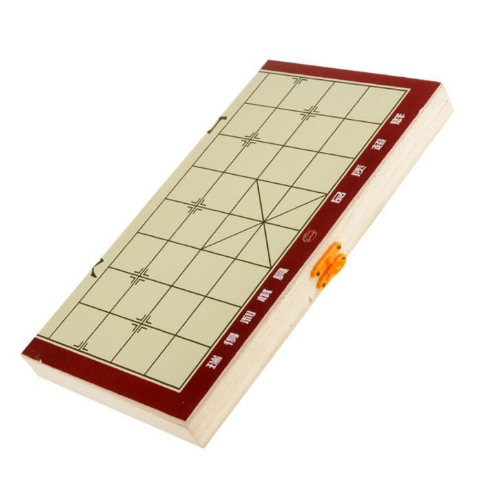 Jeu D'échecs Chinois Vintage Pliable - Plateau Et Pièces En Bois - Collection