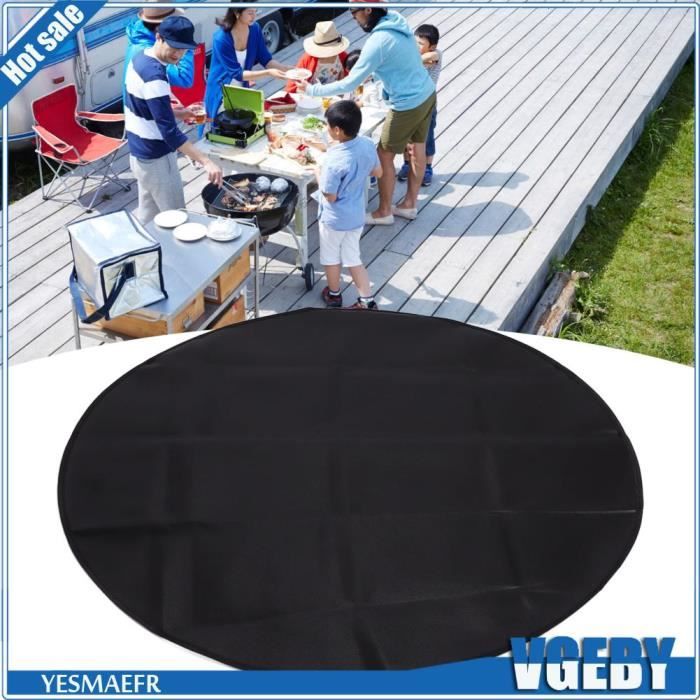 Tapis De Protection Barbecue 100x100 Cm - Ignifuge, Résistant Chaleur, Imperméable, Pour Terrasse