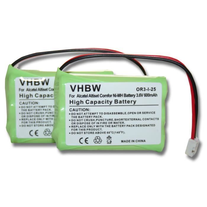 DT-140 DT290 DT200 DT-290, DT-200 vhbw Set de 2 Batteries 600mAh pour téléphone Fixe sans Fil Ericsson DECT260 DT-288 DT140 DT288 