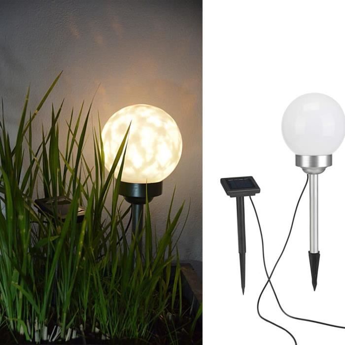 Lampe boule solaire rotative à LED de jardin 15 cm 423906