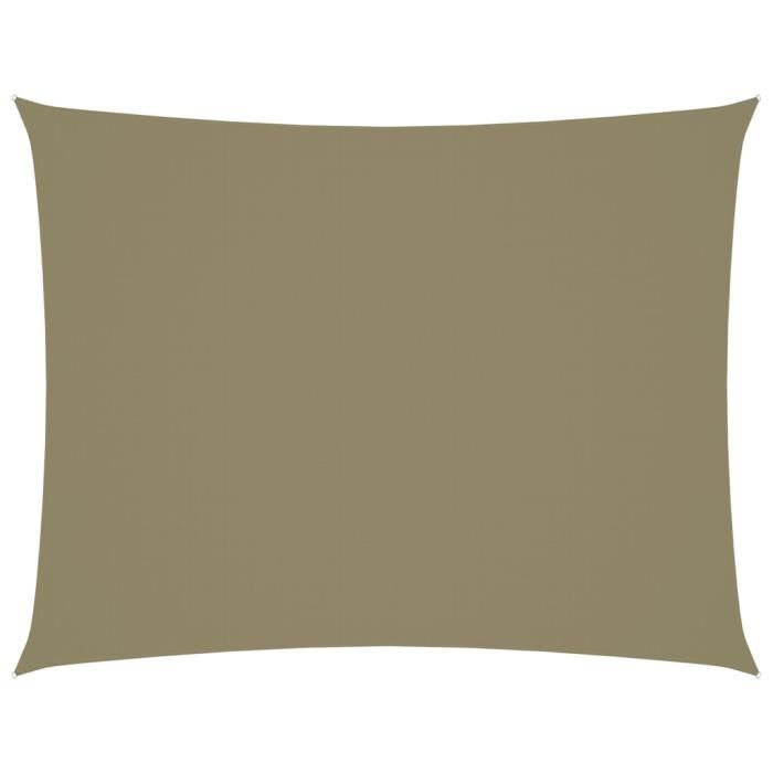 Vidaxl Voile de parasol tissu oxford rectangulaire 6x7 m beige 135167