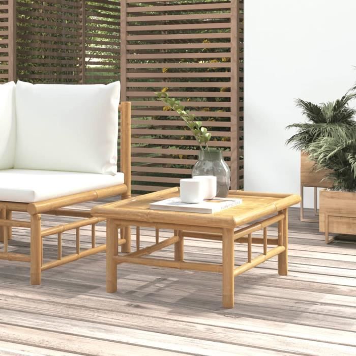 VidaXL Table de jardin 65x55x30 cm bambou 362304