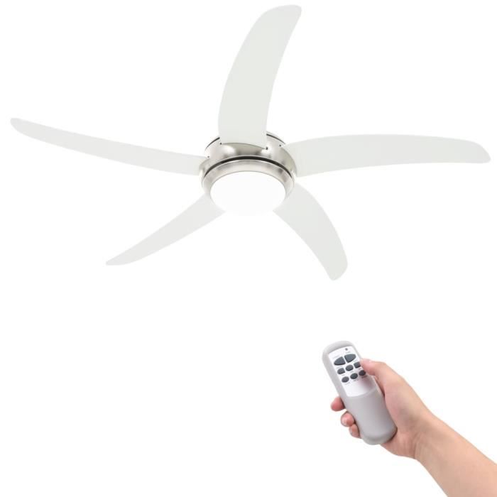 Ventilateur de plafond - Nickel - MAF738171 - 128 cm - 115 W - Télécommande incluse