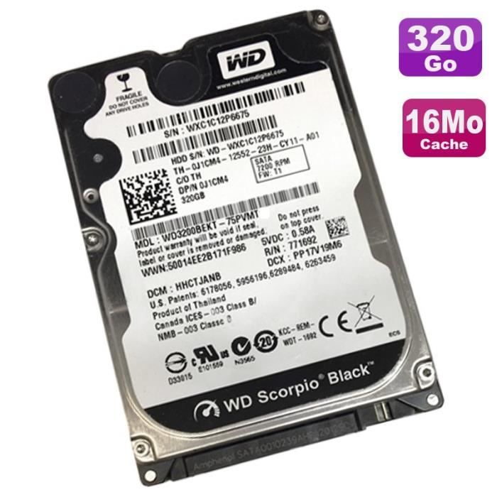 Disque Dur 320go Sata 2 5 Wd Wd3200bekt 75pvmt0 Black Scorpio