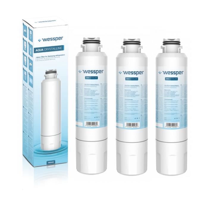 3X Wessper AquaCrystalline compatible pour filtre à eau Samsung DA29-00020B, HAF-CIN/EXP, DA97-08006A-B, DA29-00020A