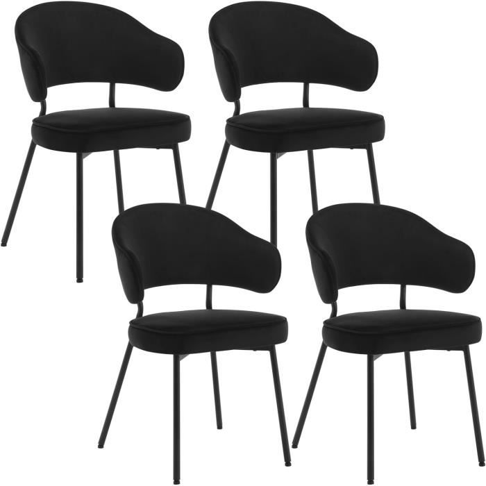 Lot De 4 Chaises De Bistrot IKEA – Style Art Déco – Noir – Pour Salle à Manger