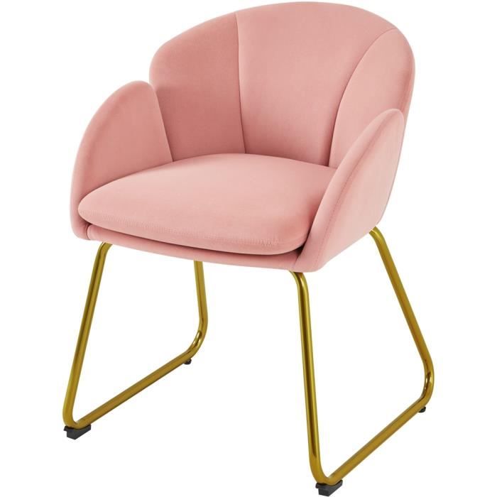 Yaheetech Fauteuil de Chambre à Coucher Salon Rembourré Haut en Velours avec Dossier Circulaire Pieds en Métal Charge 136 kg Rose Yaheetech Fauteuil de Chambre à Coucher Salon Rembourré Haut en Velours avec Dossier Circulaire Pieds en Métal Charge 136 kg Rose