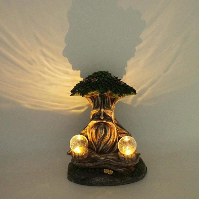 YOSOO Statue Solaire Jardin en Résine Décoration de Jardin avec LED