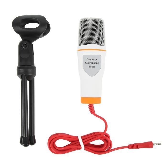 Microphone Chantant Mini 3.5 Mm Argenté - Karaoké Portable Avec Support - Pour Téléphone, Ordinateur - 3