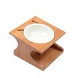 Gamelle Chat Sur élevée de Parfait Hauteur 12cm, Gamelle en Ceramique avec Support--Elevéen en Bois-1