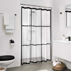 YISURE Rideau De Douche Transparent 100x200cm - PEVA Imperméable Avec Aimants Et Crochets