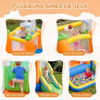 COSTWAY Château Gonflable Enfants 6 en 1 avec Souffleur 480W Piscine à... pas cher COSTWAY Château Gonflable Enfants 6 en 1 avec Souffleur 480W Piscine à... pas cher