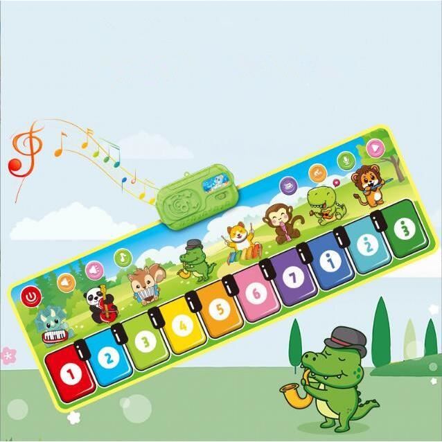 UNTIL YOU Tapis de piano - Tapis musical pour enfants - 8 sons d'animaux -  Tapis de musique multifonction pour tout-petits avec enregistrement - Jouet  éducatif précoce pour bébé de 1/2/3/4/5 ans 