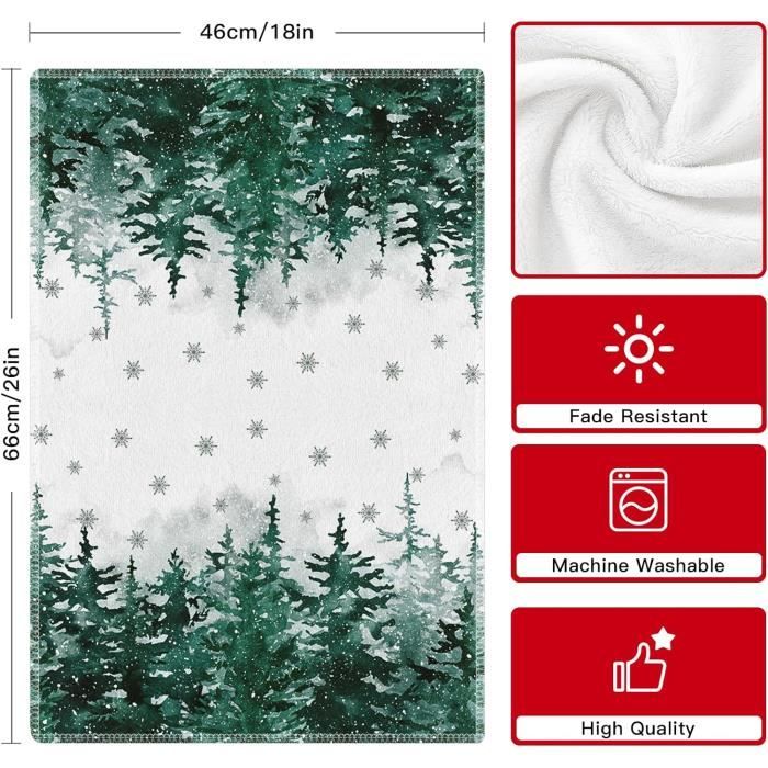 Lot de 2 serviettes de toilette de Noël, serviette de bain Père Noël
