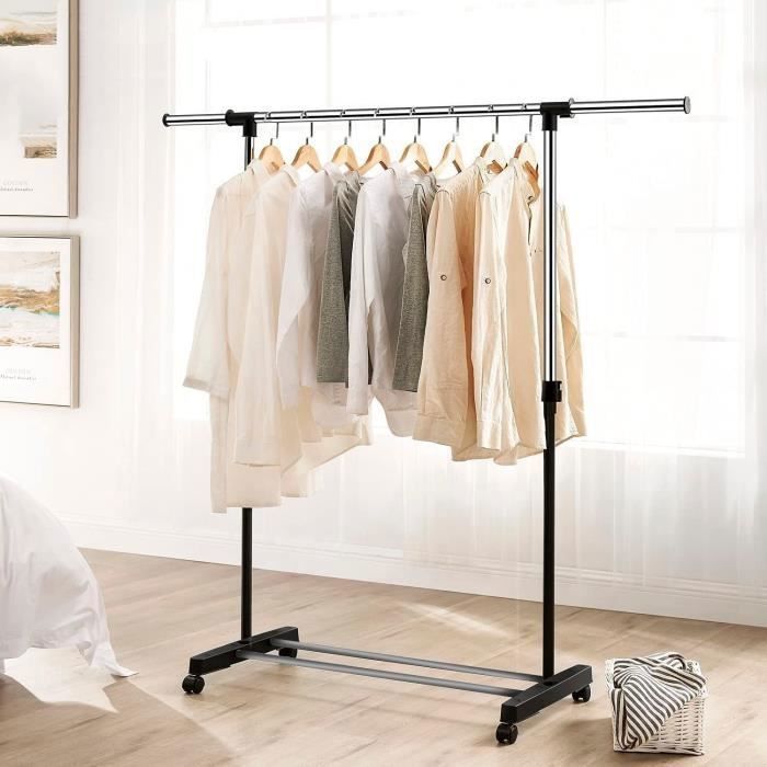 Penderie portant à vêtements style industriel 6 tiroirs