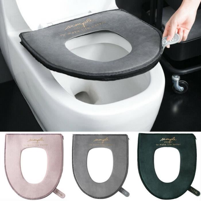 Abattant Wc Tapis de siege de toilette chauffant D hiver confortable tapis de salle de bain doux housse de Type Gris fonce Cdiscount Bricolage
