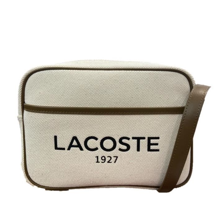 Sac A Main Lacoste Sac trotteur en toile de coton avec marquage NF3820TD couleur Natural tan k02 Cdiscount Bagagerie Maroquinerie