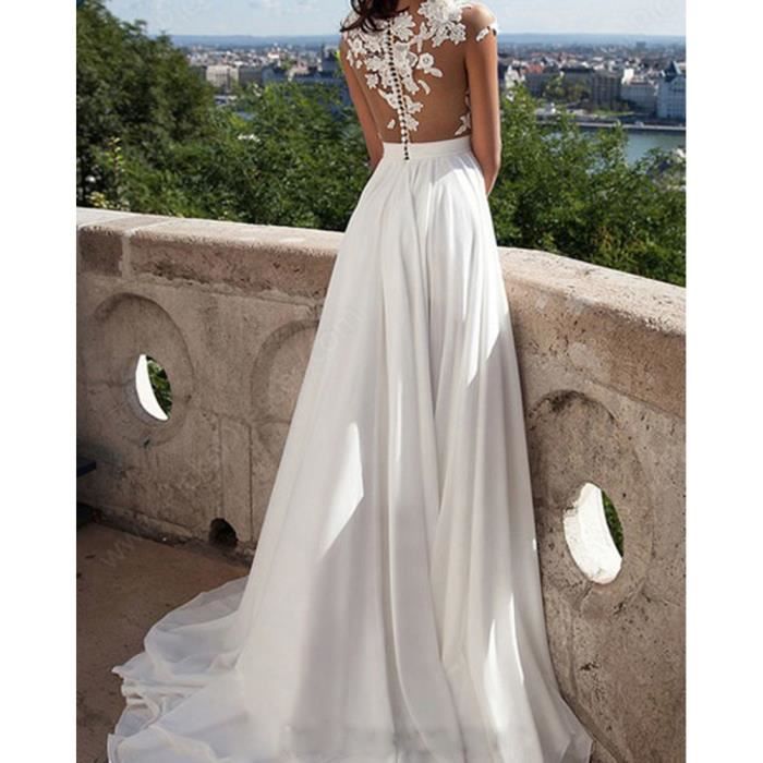 Robe blanche de soiree longue outlet
