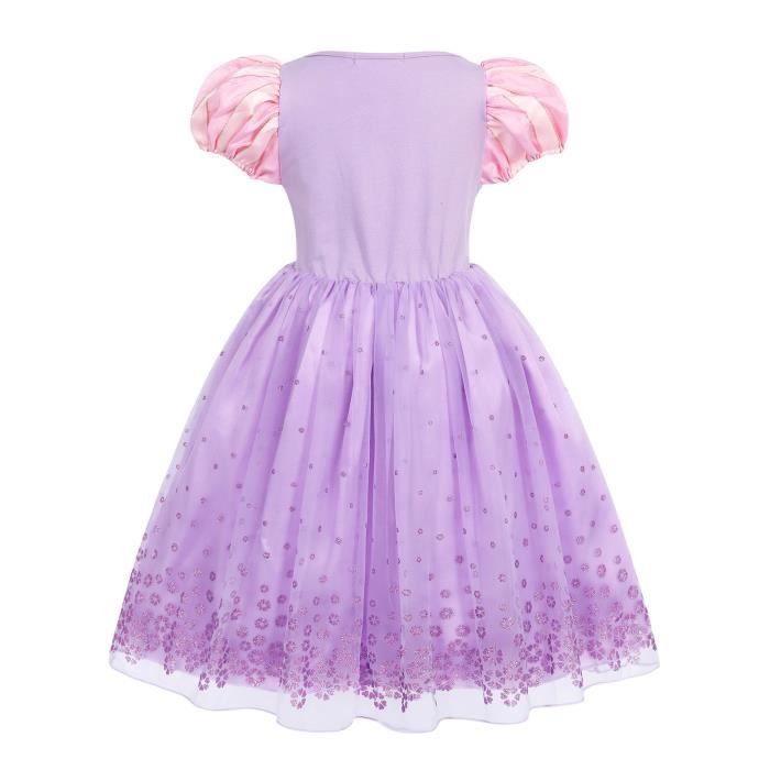 AmzBarley Deguisement Robe Princesse Filles Raiponce Costume Cosplay Robe Soiree Halloween Noel Fete Anniversaire Carnaval 3 12 Ans Cdiscount Jeux Jouets