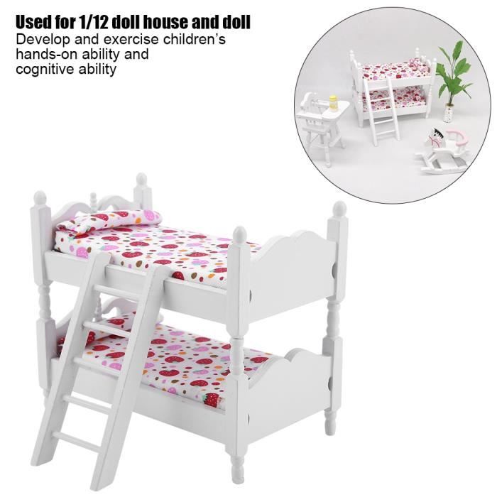Lit superposé pour enfants en bois massif et MDF, lit en bois pour enfants, lit double