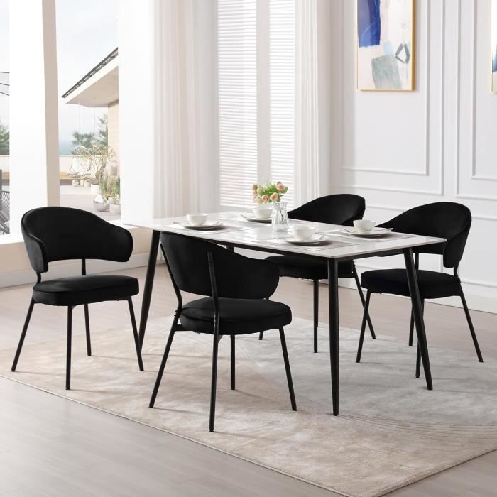 Salle à Manger Complète En Poirier Et Verre – Table + 4 Chaises + Buffet