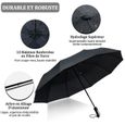 JANZDIYS Parapluie Pliant Automatique-Compact-Petit-Coupe-Vent-Robuste-Pour Hommes-Femmes et Adolescents (Noir)-2