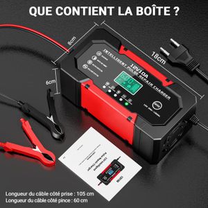 RJTianye Chargeur de batterie intelligent à impulsion 12V 6A - Prolonge
