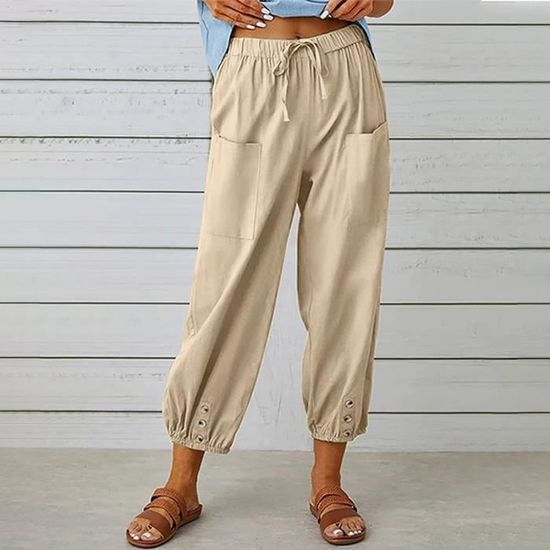 Pantalon deals fluide lin