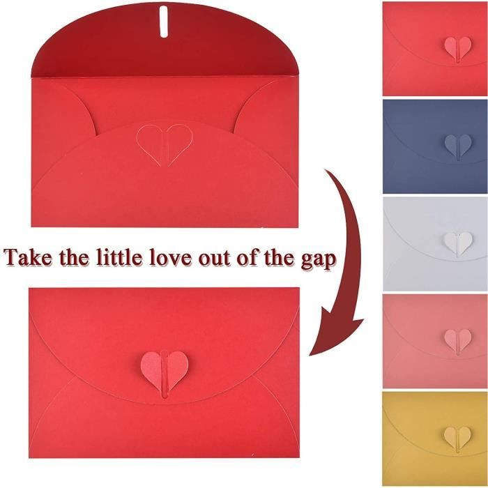 Enveloppes petite carte de vœux enveloppe hot stamping amour papier nacré  mini