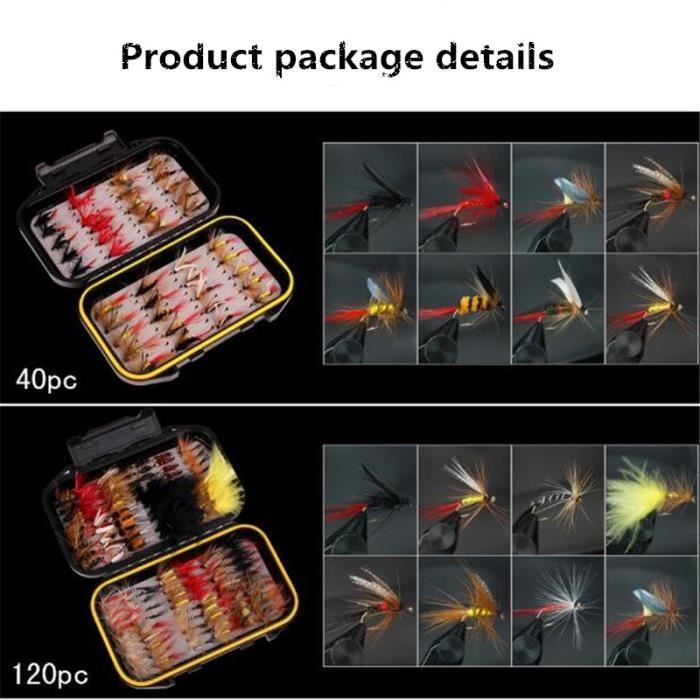 40 Leurres De Pêche à La Mouche Inoxydables – Kit Complet Pour Débutant Ou Pro