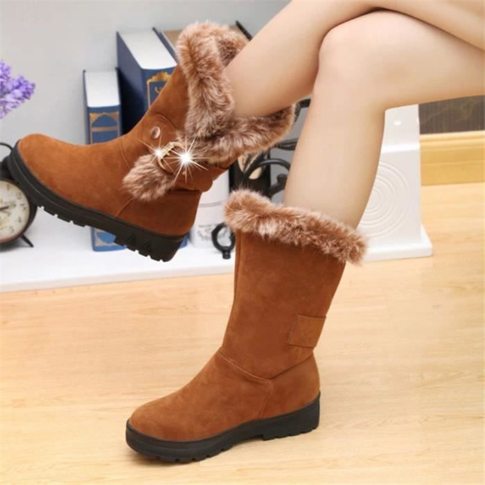 Botte femme hiver fourrure clearance