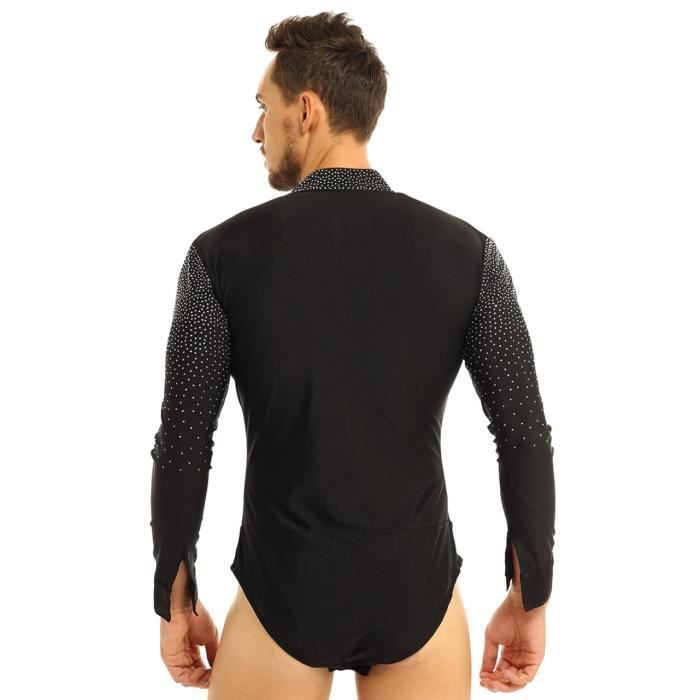 YONGHS FR Homme Justaucorps Danse Strass Manches Longues Chemise Danse Latine Gymnastique M XXL Noir Cdiscount Sport