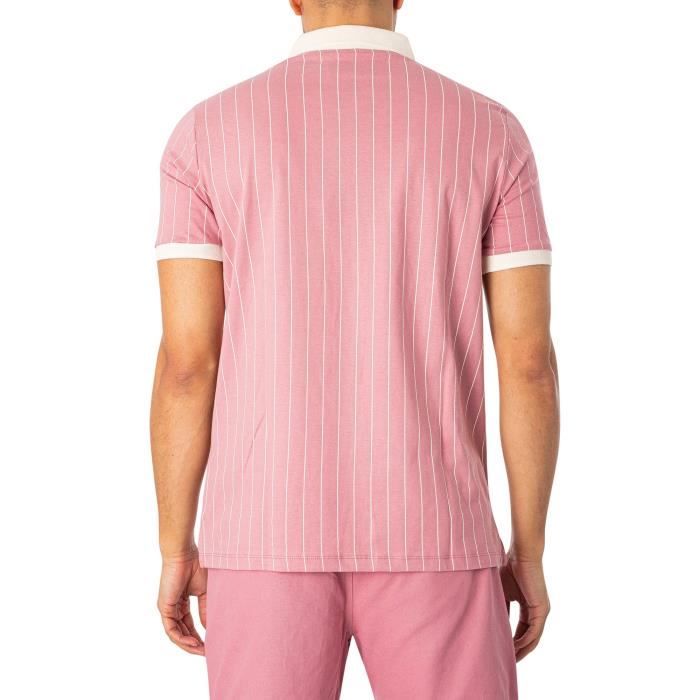 Fila Pour des hommes Polo classique a rayures vintage Rose Rose Cdiscount Pret a Porter