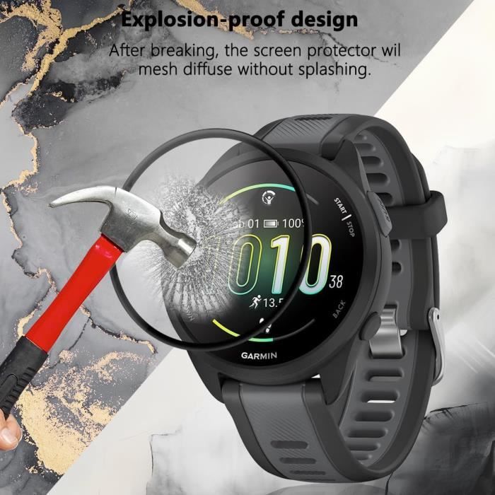 Savvies Verre Trempé 3 Pièces Pour Garmin Forerunner 55 - Protection Écran 9H Anti-Rayures