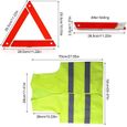 Kit Voiture Securite avec Pliable Triangle de Signalisation pour Auto et Haute Réflectivité Gilet Jaune et Boîte de Rangement-3