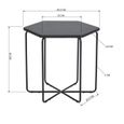 Table d'Appoint Table Basse Bout de canapé à café en métal noir - Hexagone - L 45 cm-3