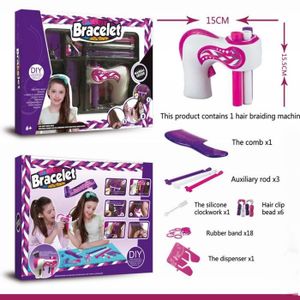 Machine à Tresser Les Cheveux Automatique – Kit Coiffure DIY Avec Perles Et Accessoires, Cadeau Idéal Fille 3-14 Ans – Blanc