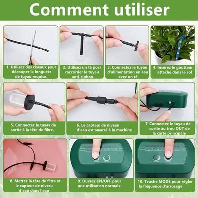 Kit D'Irrigation Goutte à Goutte 20 Pièces - Arrosage Automatique Pour Plantes - Goutteur Réglable - Compatible Bouteilles - 8