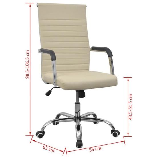 Chaise De Bureau Beige Fauteuil En Simili Cuir Professionnel Directeur President Dirigeant Entrepreneur Chrome Achat Vente Chaise De Bureau Beige Cdiscount