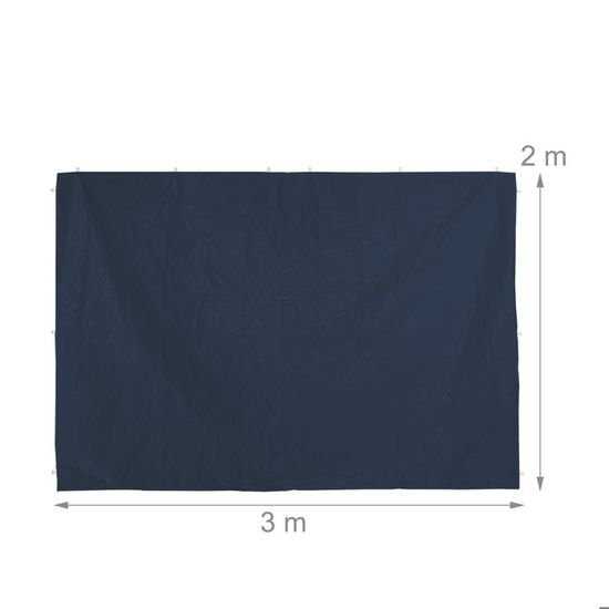 Relaxdays - Lot De 2 Parois Latérales Pour Tonnelle 3x2 M - Imperméables, Sans Fenêtre, Bleu Foncé - Fixation Par Scratch, Pour Jardin, Camping, Marché
