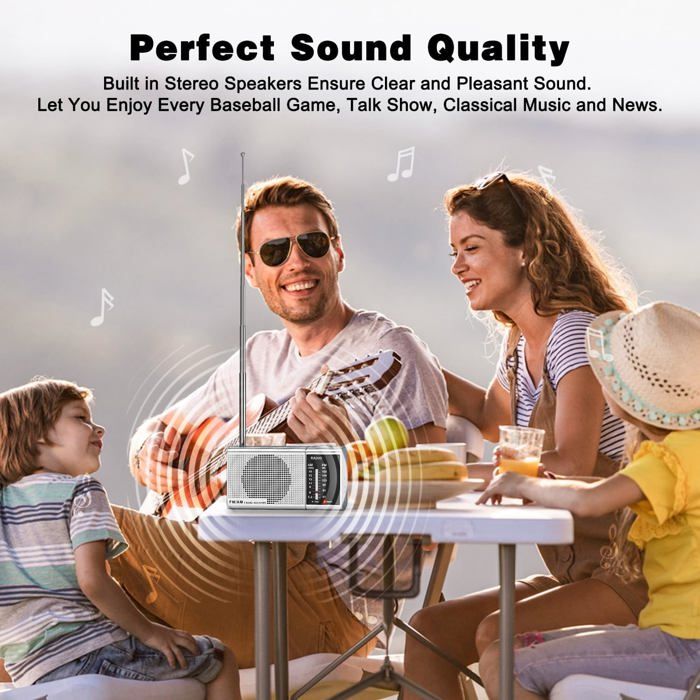 Radio portable FM/AM - ARNUSA - Mini - Argent - Prise casque 3,5 mm ...