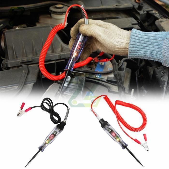 Testeur de circuit de tension de camion de voiture, affichage numérique,  stylo électrique, sonde, stylo, ampoule